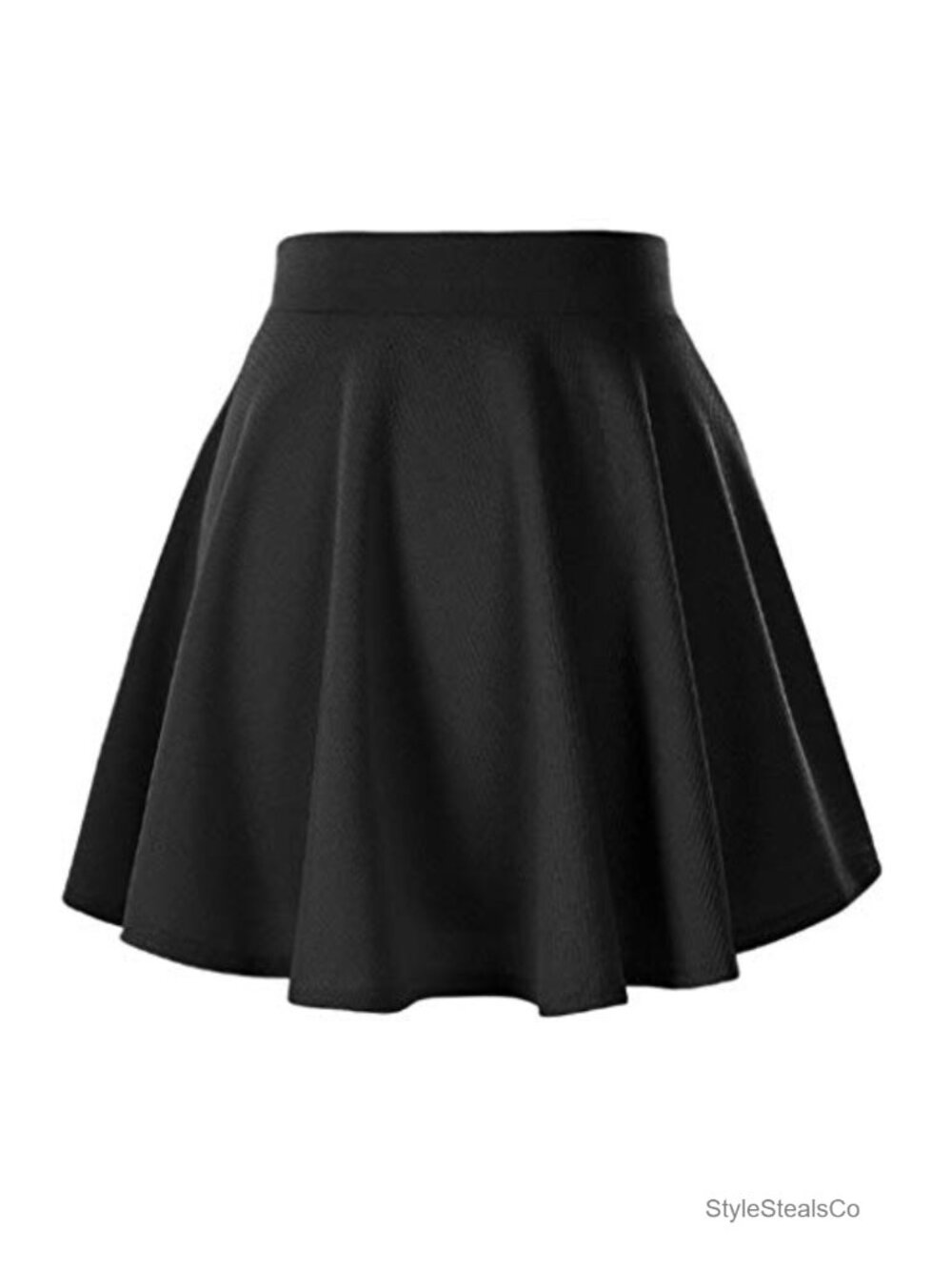 Women's Pleated Mini Skater Skirt Stretch Waist A-Line Casual